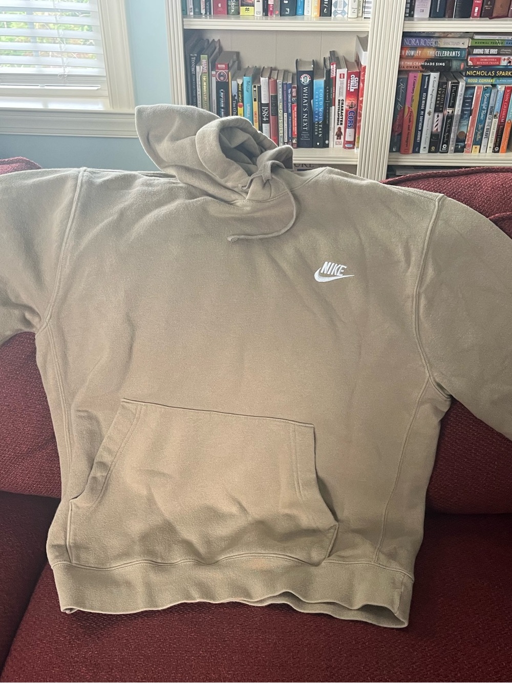Nike Men’s Pullover Hoodie in Tan with White Logo